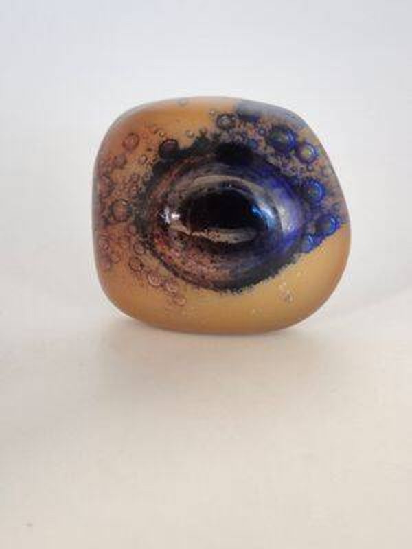 verstelbare ring met zelfgesmolten glascabochon