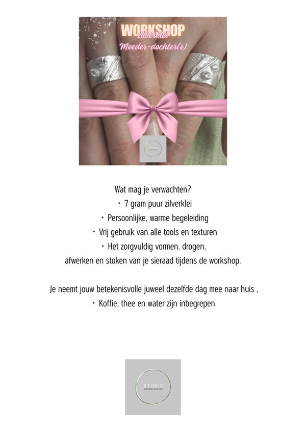 Workshop voor moeder-dochter(s), meter- metekind, koppels, familie, vrienden, collega's