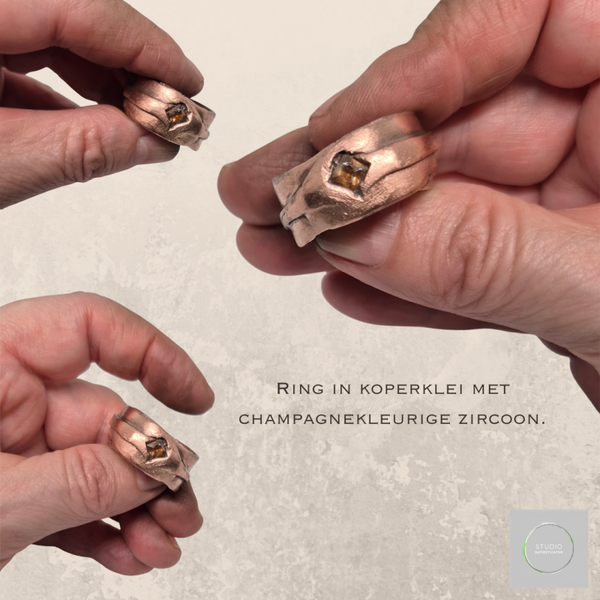 ring in koperklei (pre- order maatwerk, enkel in opdracht)