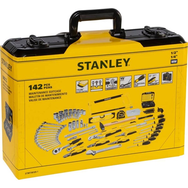 STANLEY STMT98109-1 Werkzeugset, 142-teilig im Aluminiumkoffer
