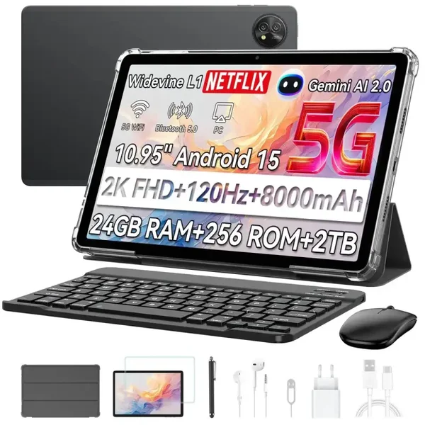 Blackview Zeno 10 5G-Tablet, 11 Zoll, 24 GB RAM, 256 GB, Schwarz
