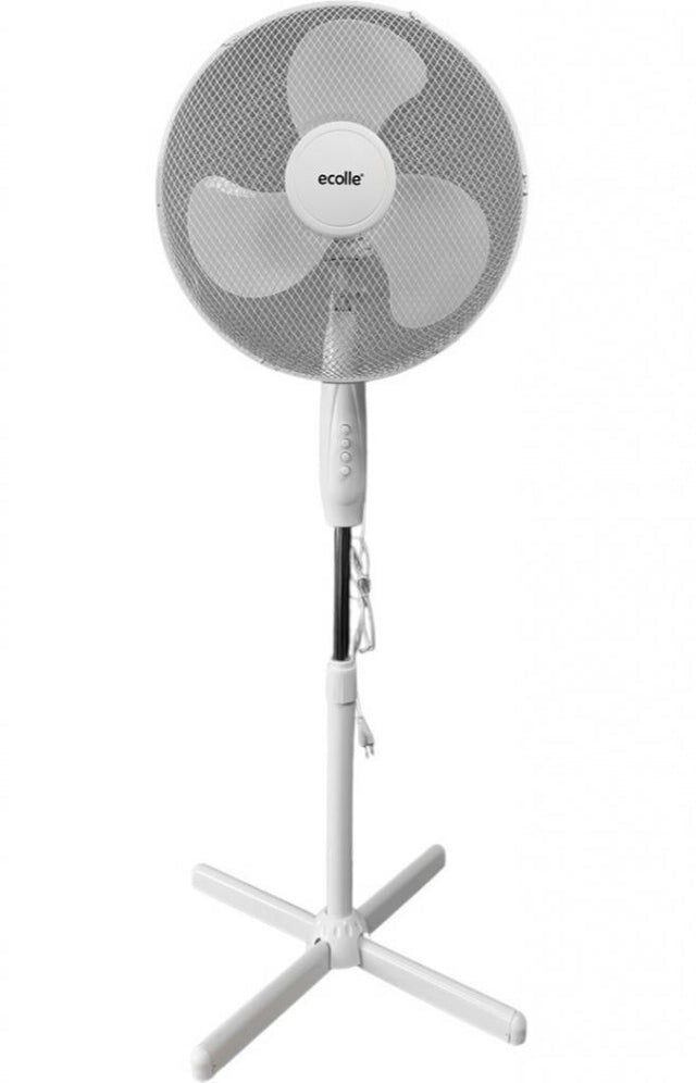 Ecolle 79702 Standventilator 40 cm 45 W – 3 Geschwindigkeitsstufen, höhenverstellbar