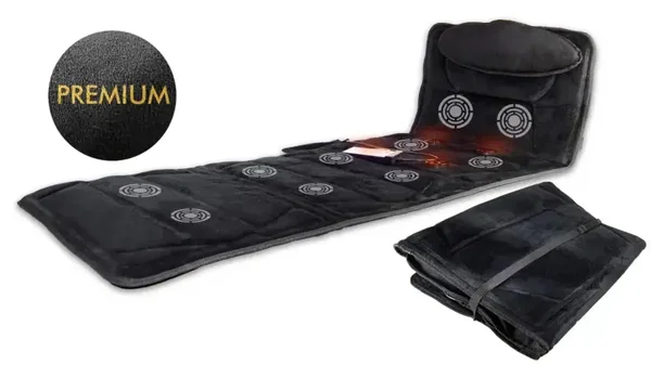 Infrarot-Wärmematte mit Vibrations-Massage – 10 Motoren, 5 Programme, 3 Intensitäten, sanfte Ganzkörper-Stimulation, faltbar