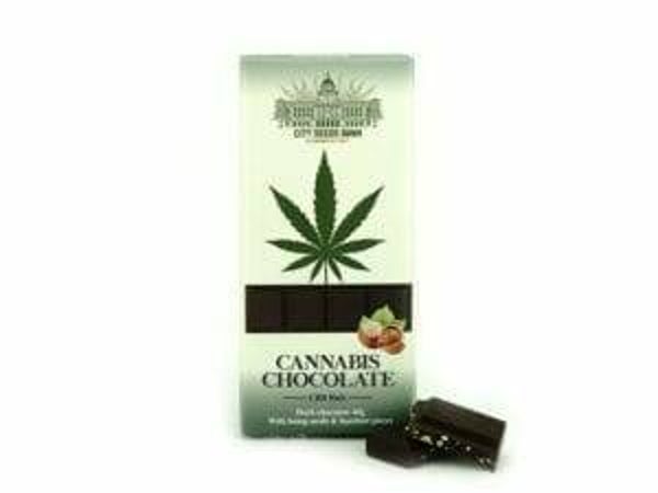 Cannabis Dark Chocolate with Hazelnuts 40g 24 pcs