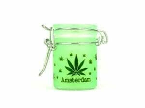 Airtight Green Cannabis Jar