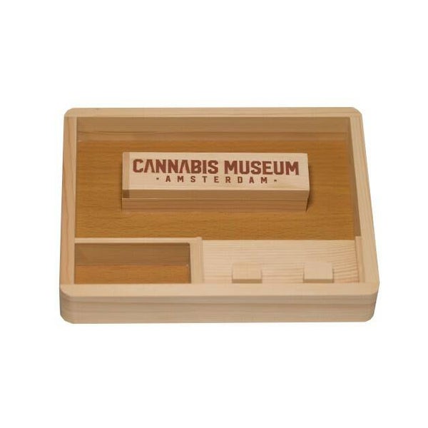 Cannabis Museum Wooden Rolling Tray Small
