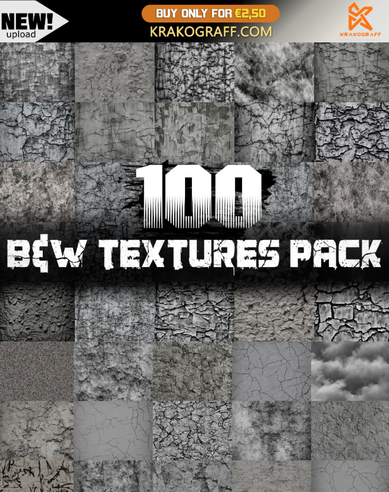 100 B&W Textures Pack