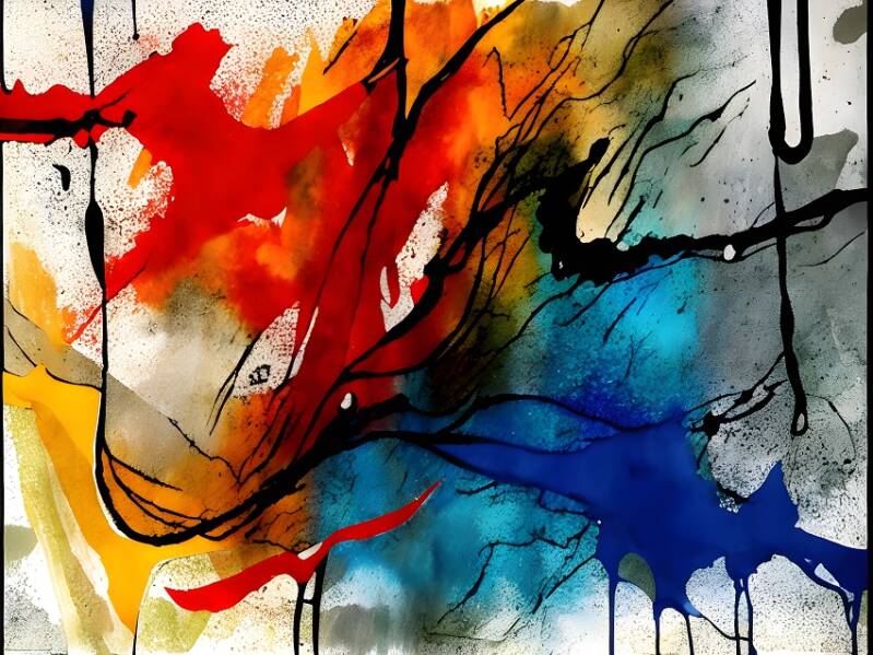 Indian Chinese Ink Abstract  Paint Texture