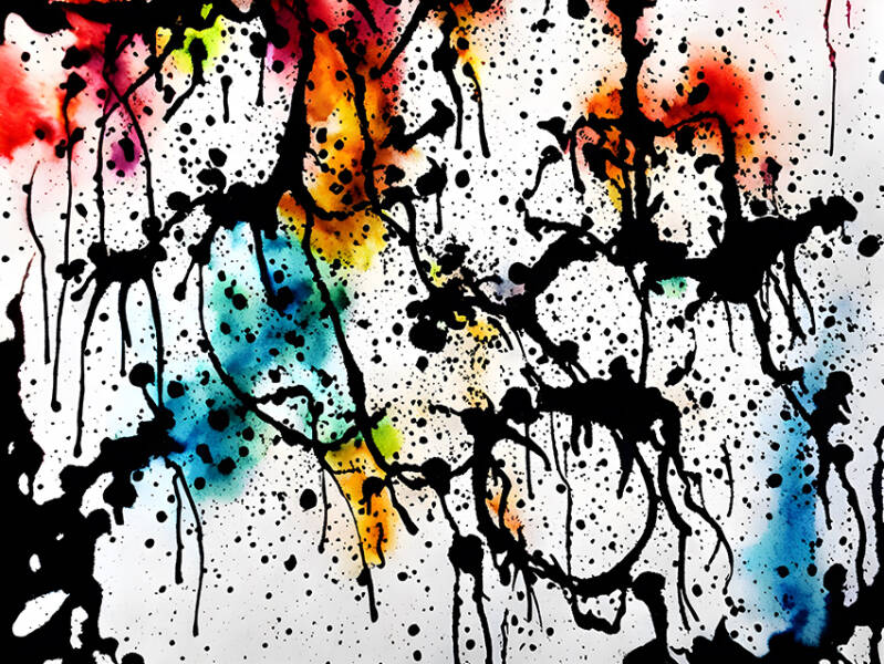 Indian Chinese Ink Abstract  Paint Texture