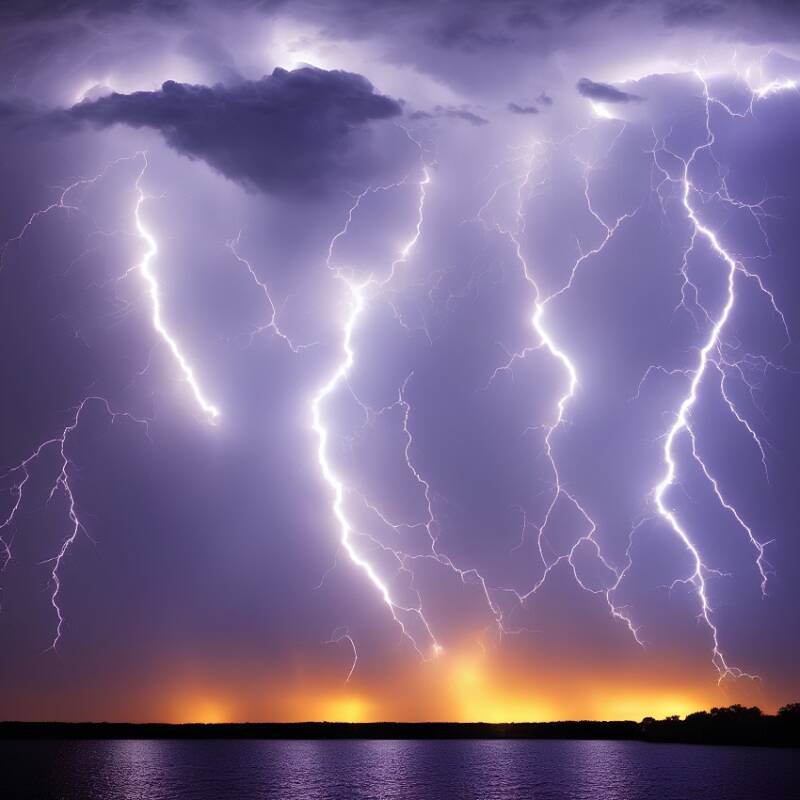 Lightning Cloudy Purple Sky