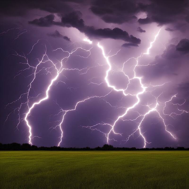 Lightning Purple Cloudy Sky