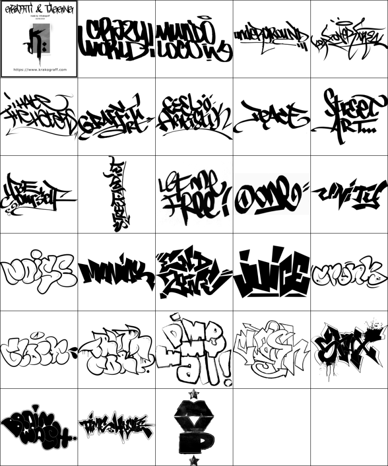 Graffiti and Tagging Brushes_by Krakograff