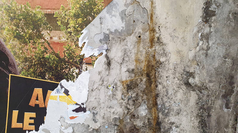 Torn Paper Grungy Stains Wall