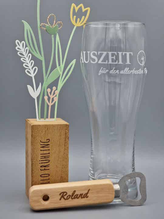 Bierglas mit Gravur ( Auszeit für den allerbesten Papa)