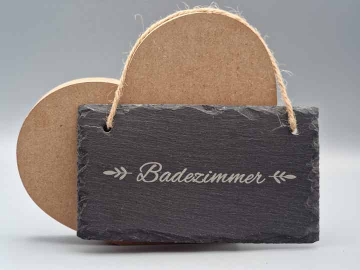 Schiefer Türschild für Badezimmer