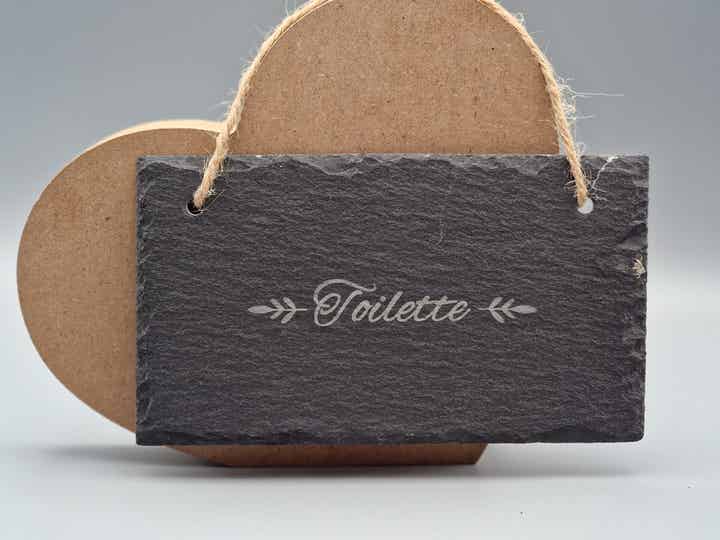 Schiefer Türschild für Toilette