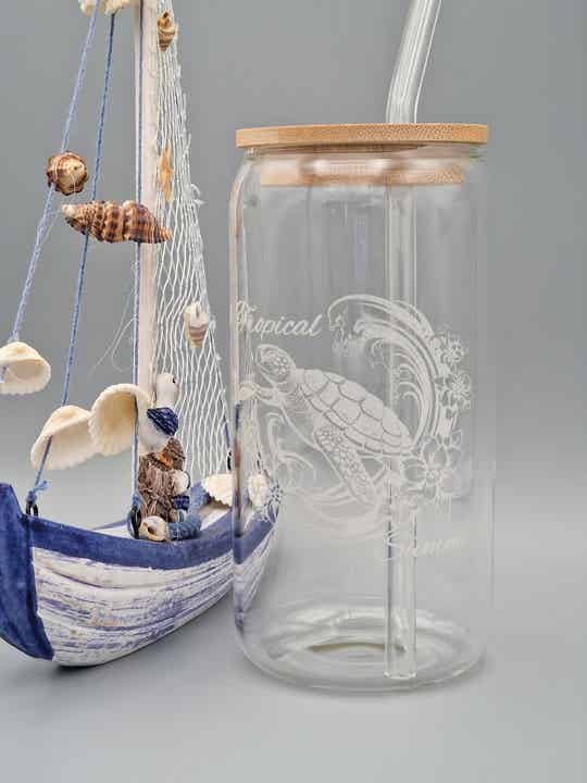 Graviertes Trinkglas (Tropical Summer)