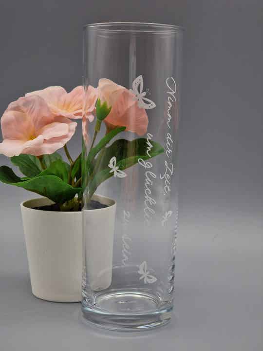 Longdrinkglas graviert (NIMM DIR ZEIT)