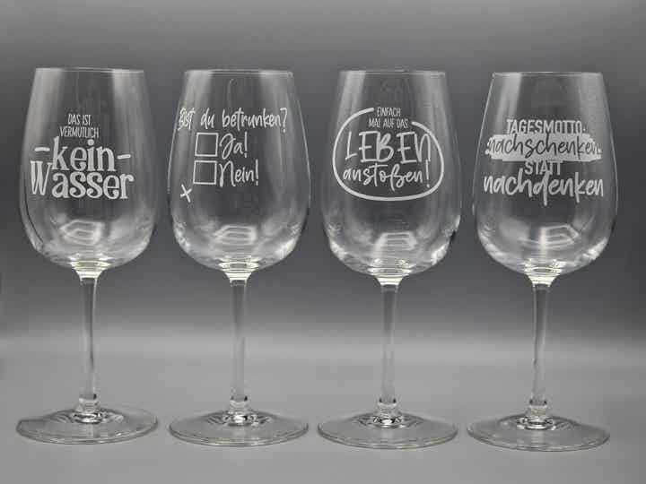 Weingläser Set mit Sprüche (Humor)