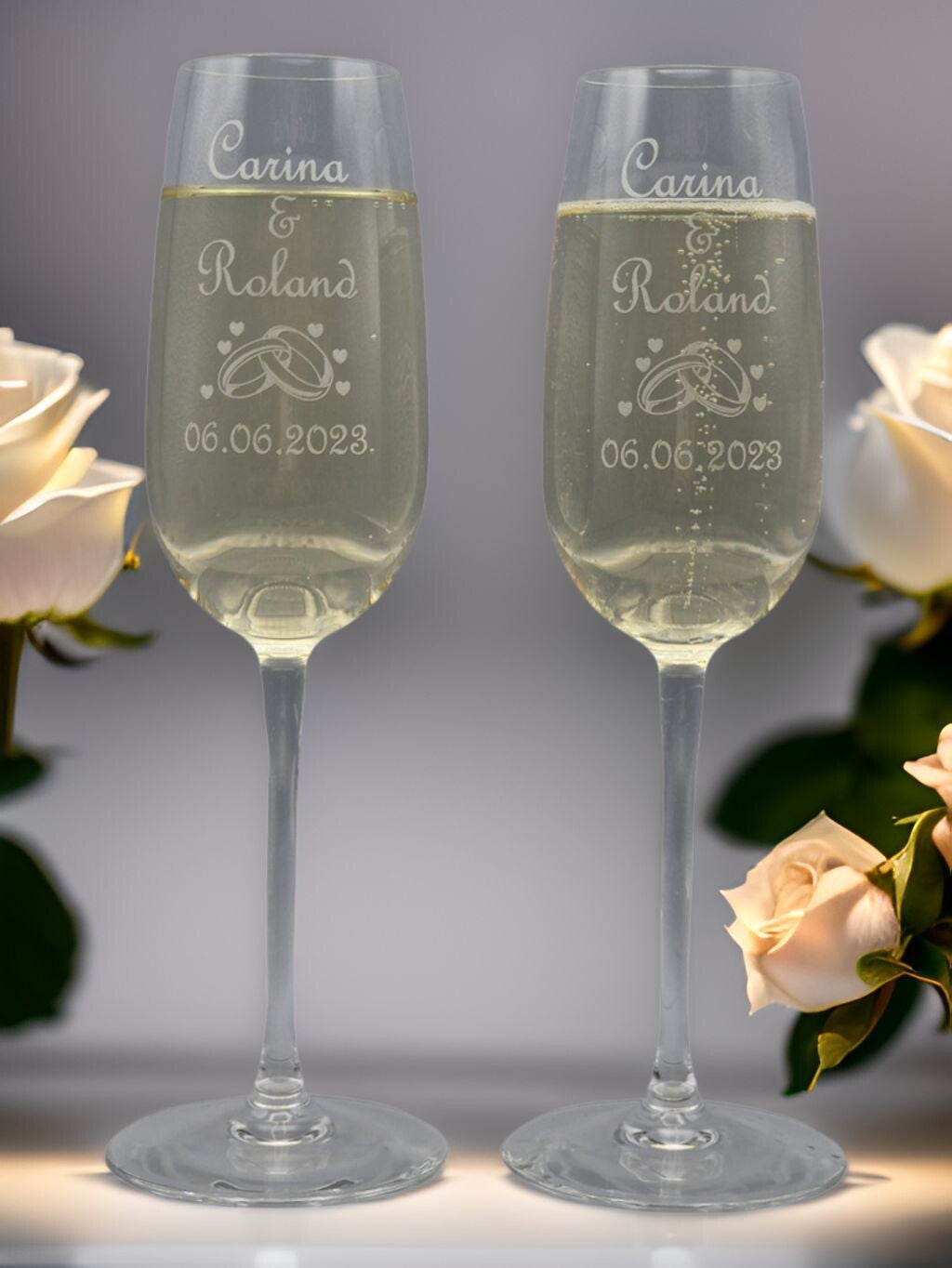 Ewige Liebe – Personalisierte Hochzeitsgläser mit Gravur von Namen & Datum