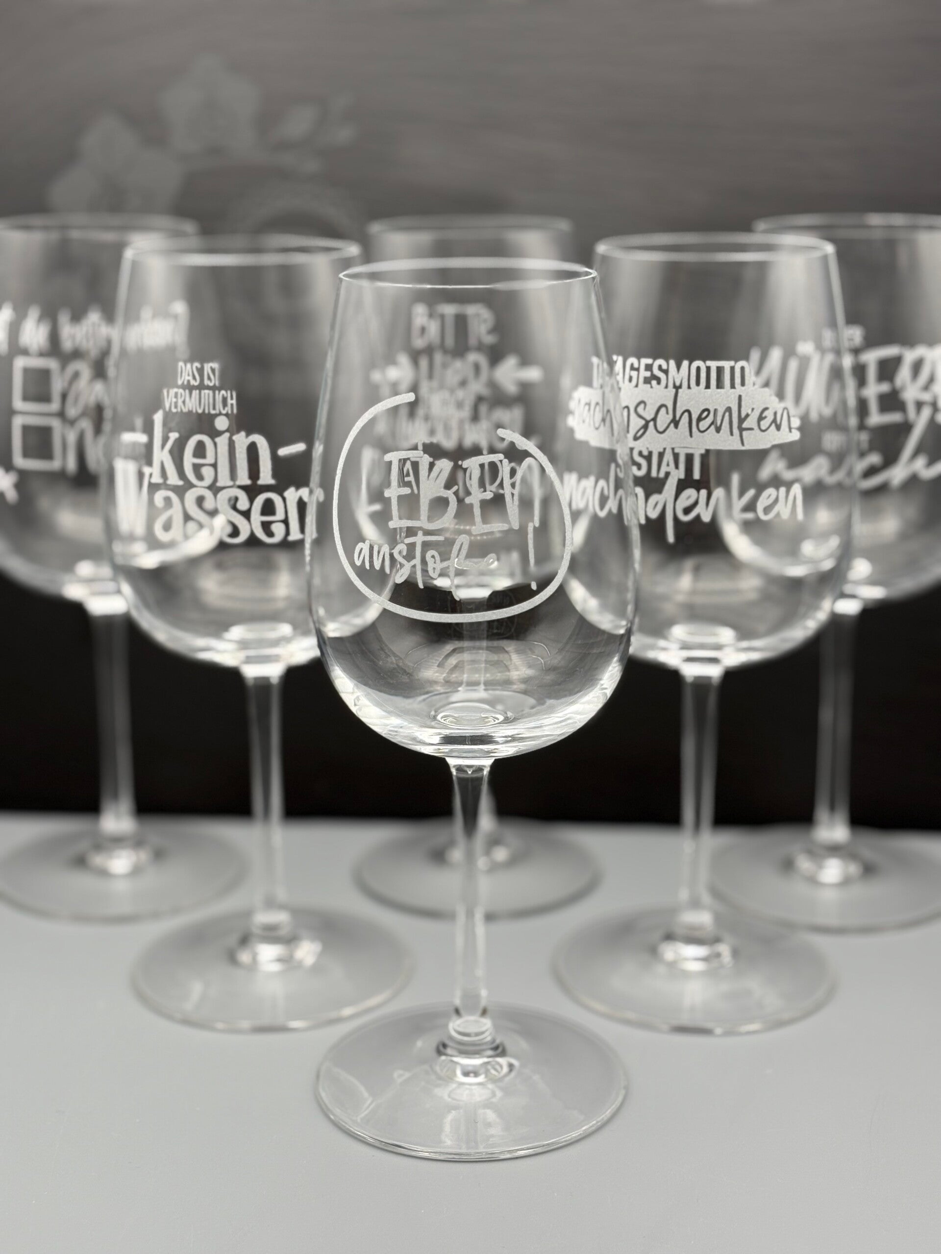 Weingläser Set mit Sprüche (Humor)