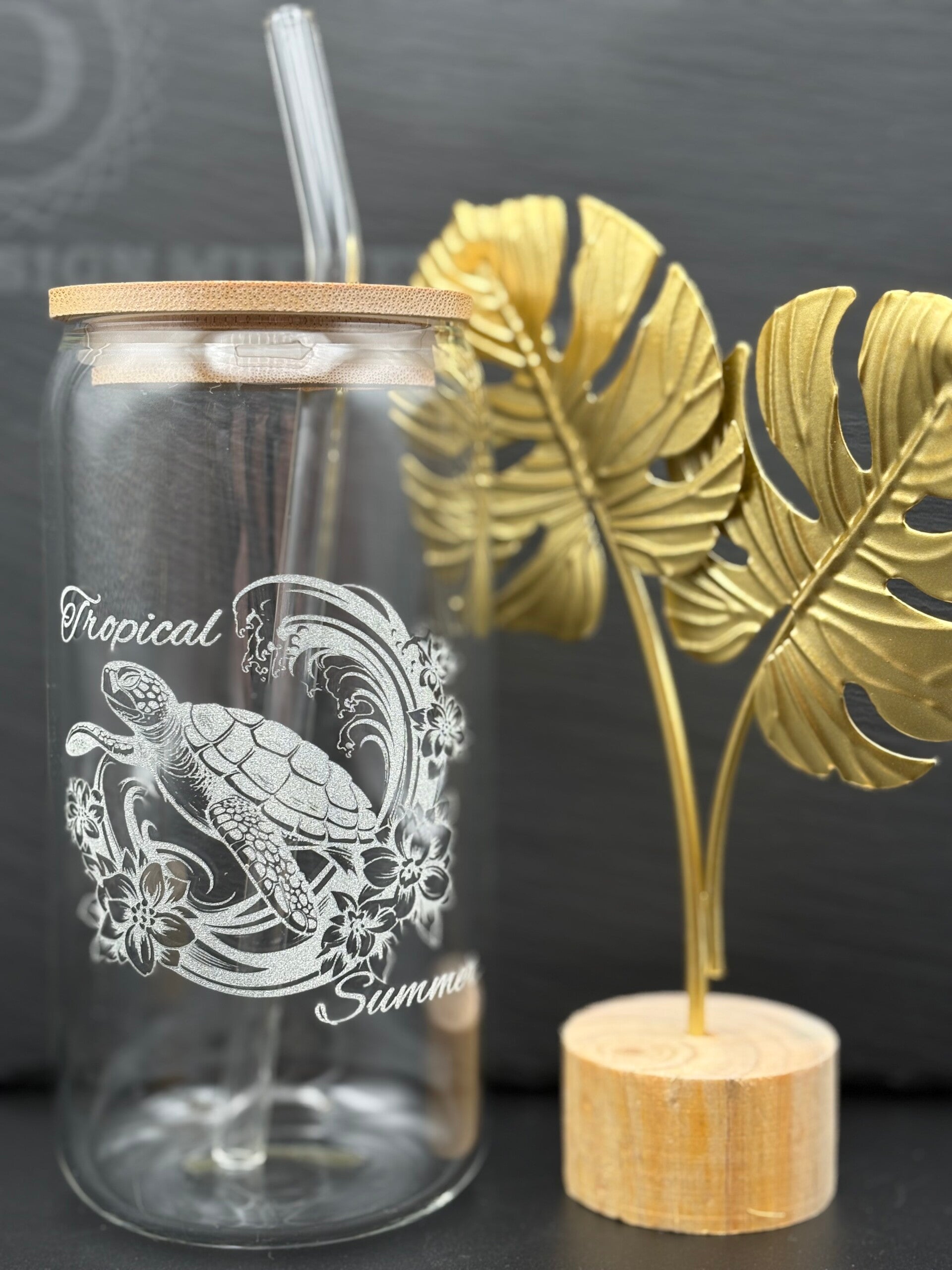 Graviertes Trinkglas (Tropical Summer)