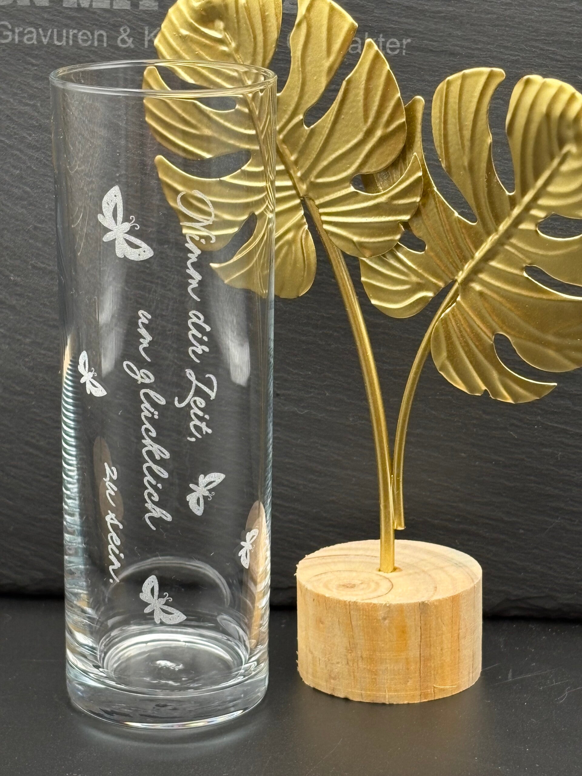 Longdrinkglas graviert (NIMM DIR ZEIT)