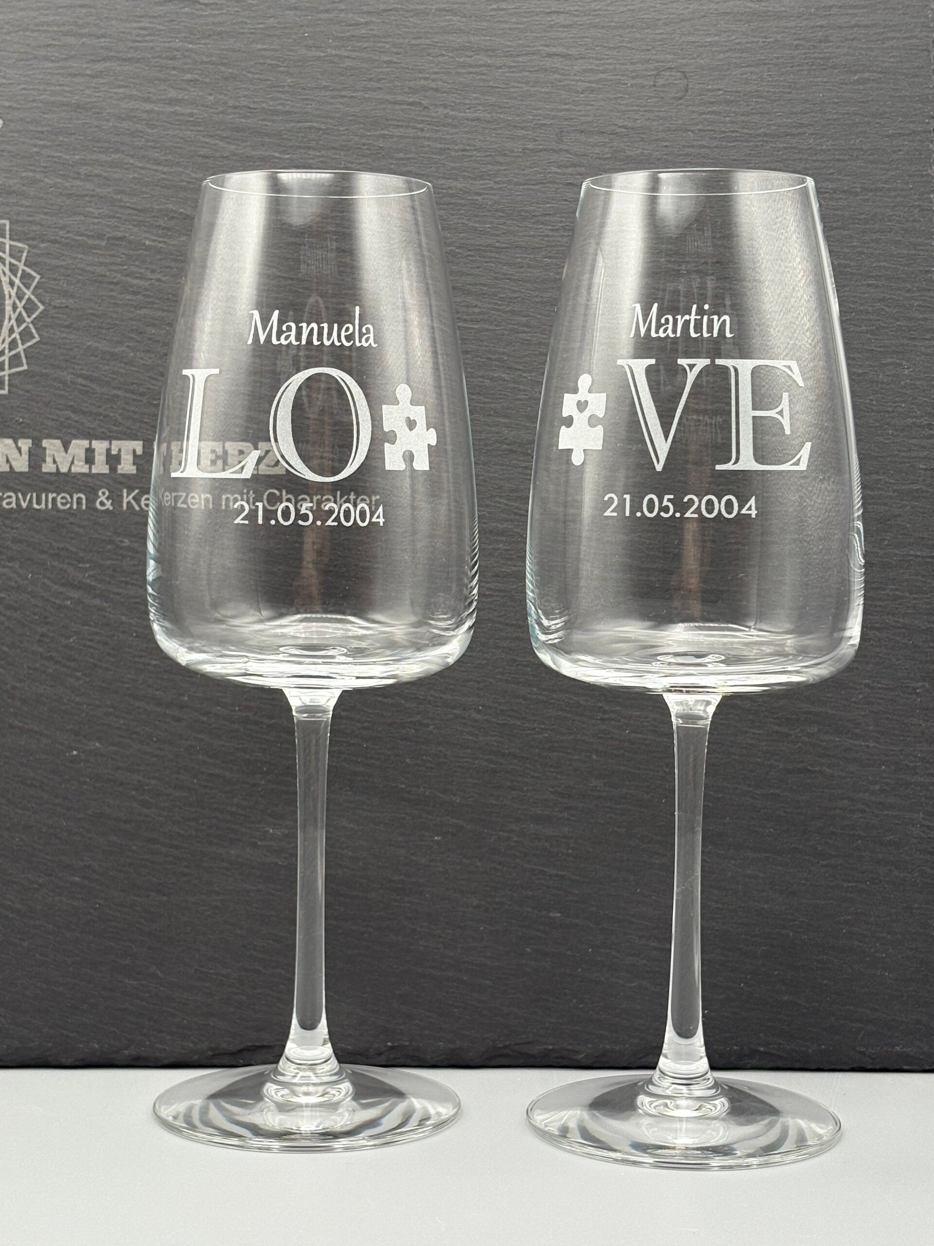 „Gemeinsam vollständig – das LOVE-Weinglas-Set“