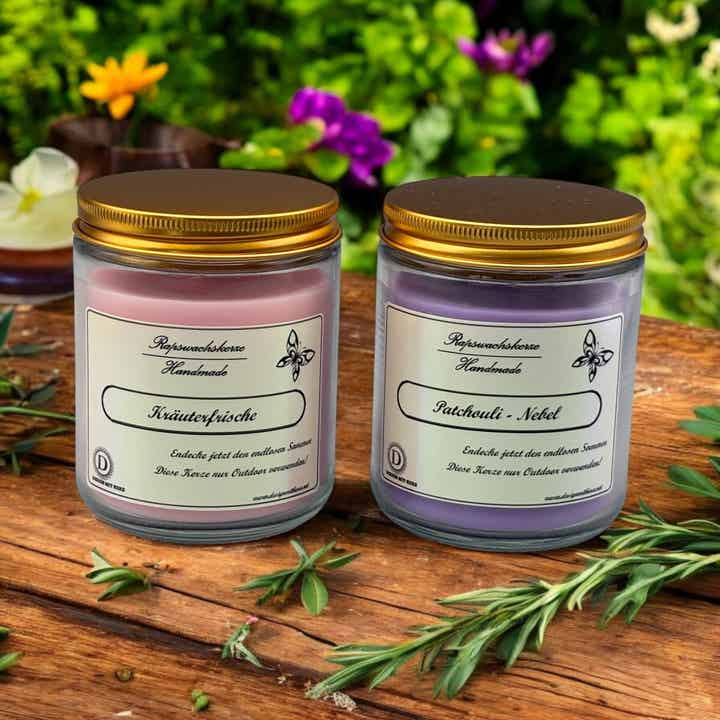 Duftkerzen-Set - Patchouli Nebel & Kräuterfrische (Outdoor)