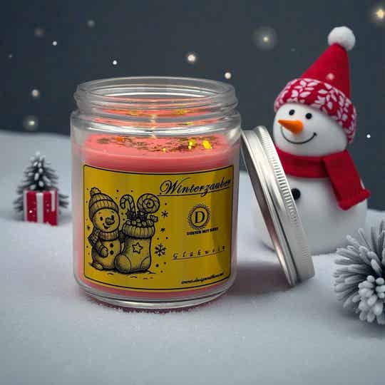 Glühwein Duftkerze – Winterzauber Edition in Gold