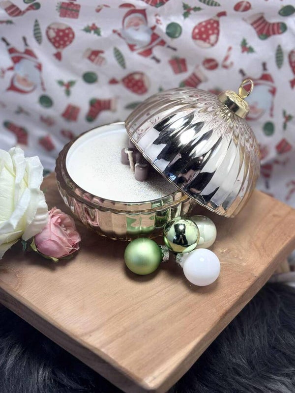 Geurkaars - Kerstbal Gold L