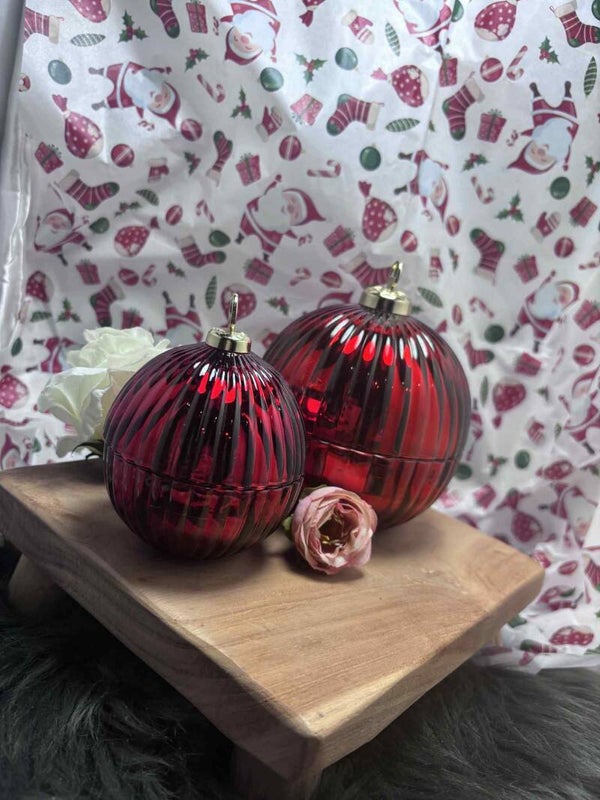 Geurkaars - Kerstbal S - Red