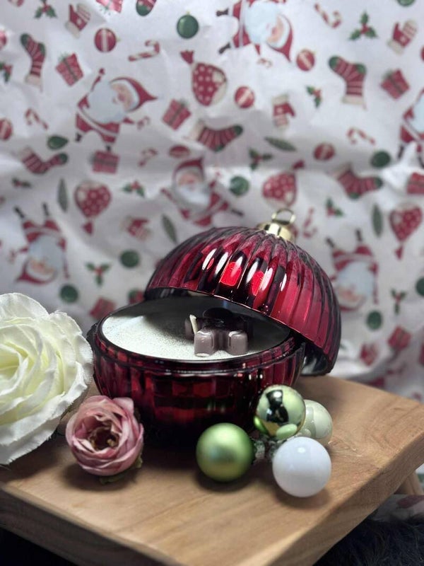 Geurkaars - Kerstbal Red L