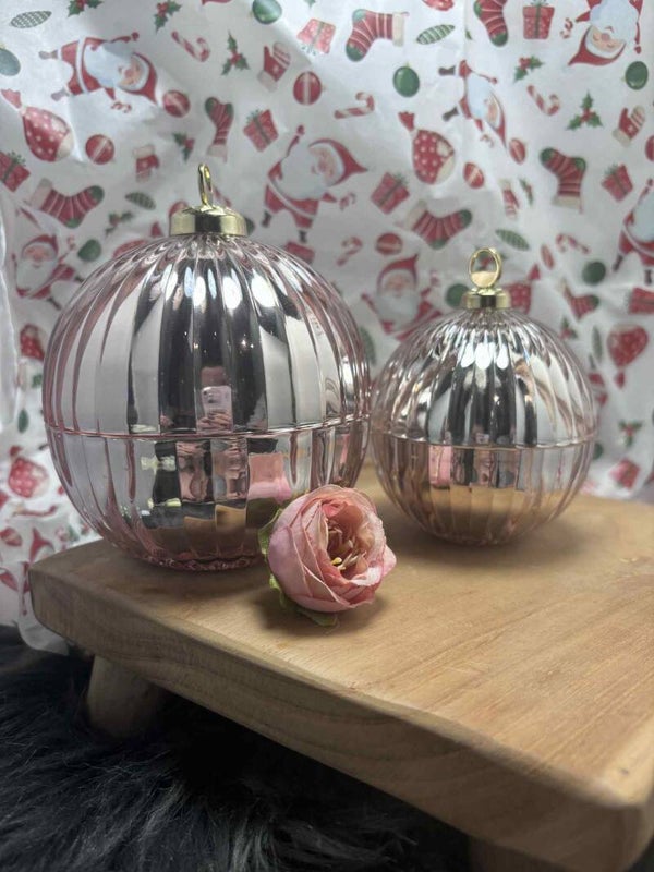 Geurkaars - Kerstbal S - Rose Gold