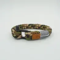 P&G Eigentijdse armband gevlochten koord Jungle Camouflage 20 cm.