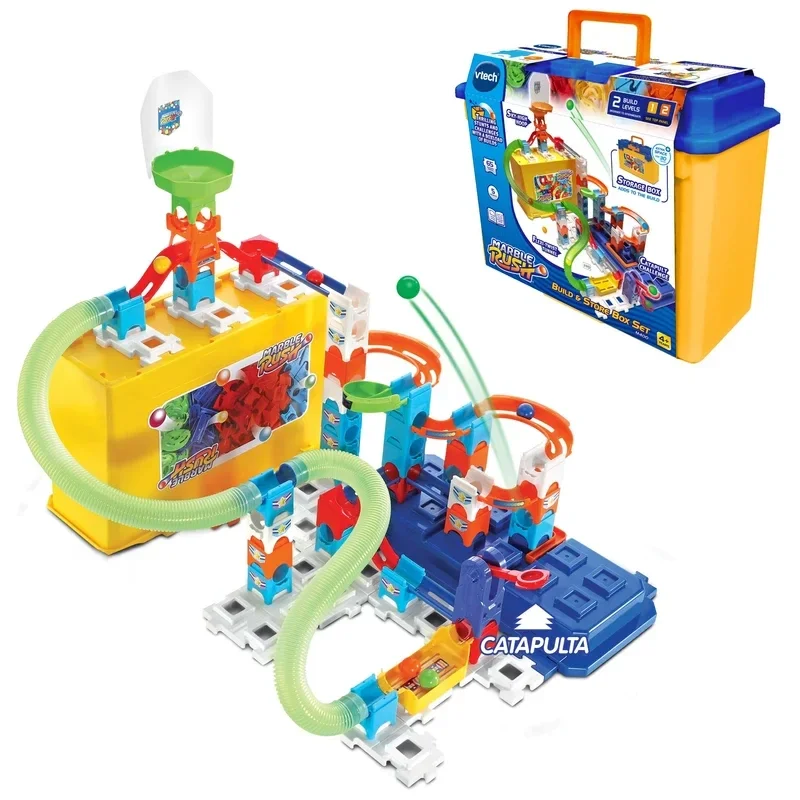 VTech (Langue Espagnole) Marble Rush Storage Box Boîte de Rangement et Mallette de Transport de Construction