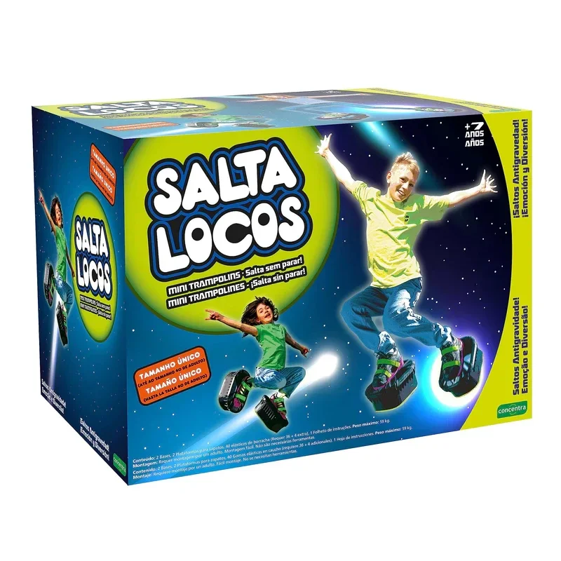Taille : Jusqu'à 40 - Salta Locos 126630 Mini trampolines avec effet anti-gravité Noir +7 ans