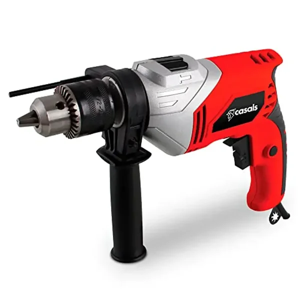 Casals C01305000 Perceuse à percussion 500W, 0-3000 tr/min, Poignée ergonomique, Mandrin, Rouge
