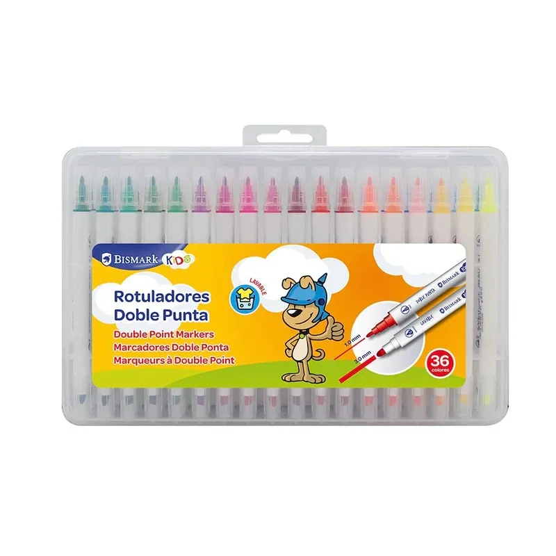 Poessa POE-330457 Feutres Lavables Double Pointe Pack 36 Couleurs Neutre