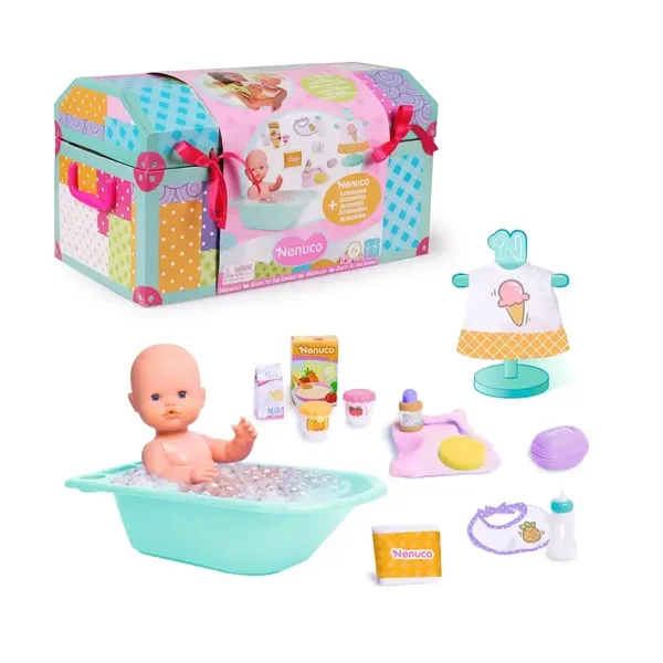 Nenuco Coffre poupée nouveau-né avec baignoire et accessoires 42 cm NFN70000