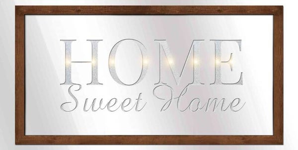 LED Spiegel mit Schriftzug Home
