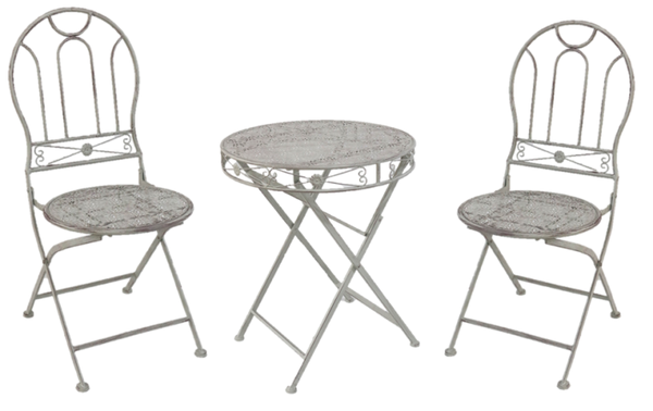 Bistro Set aus Metall + 2 Stühle