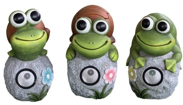 LED Solar Figur - Frosch, Schnecke, Schildkrote, 3-assortiert mit je 1 LED