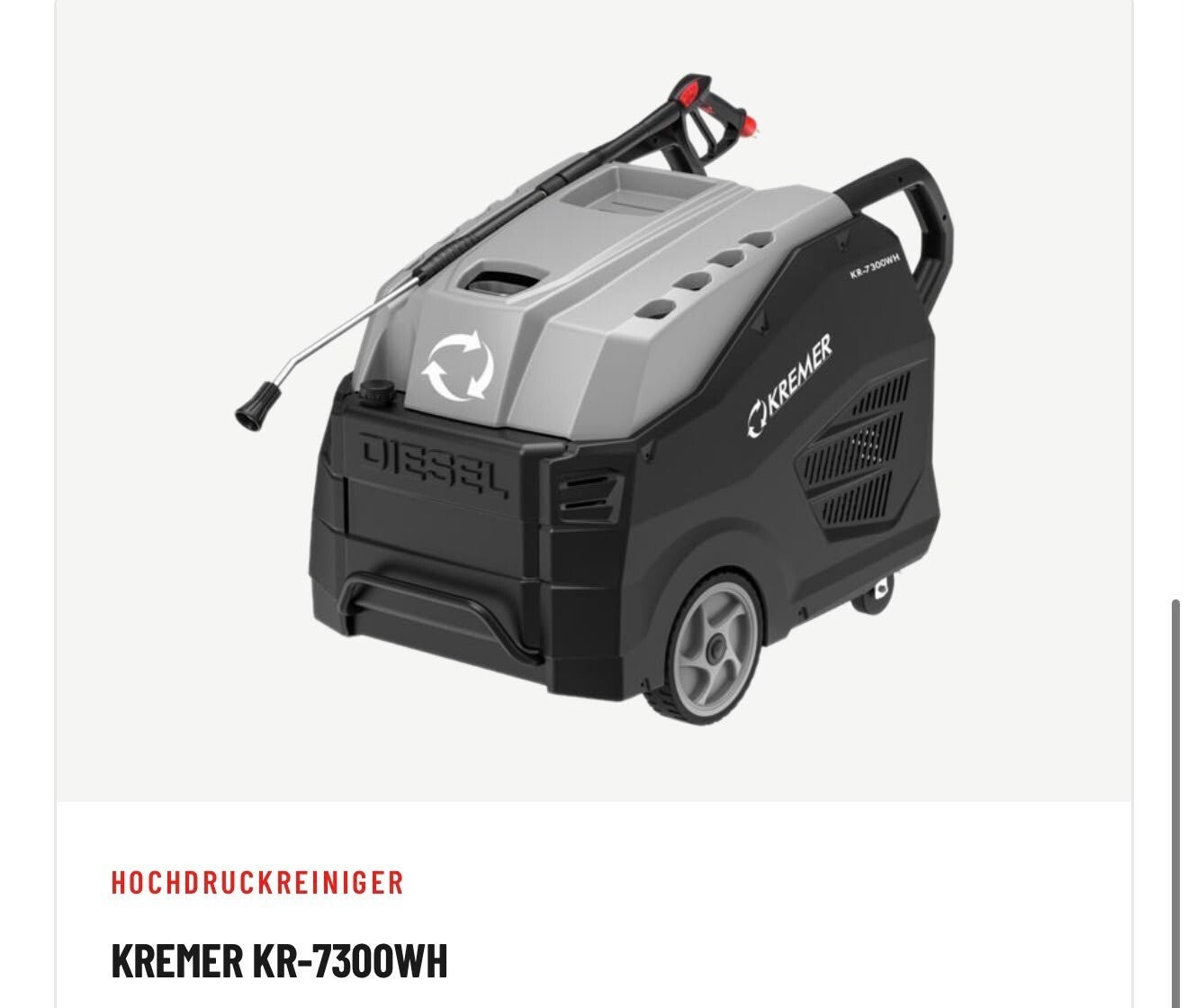 Hochdruckreiniger KR‑7300WH – Diesel