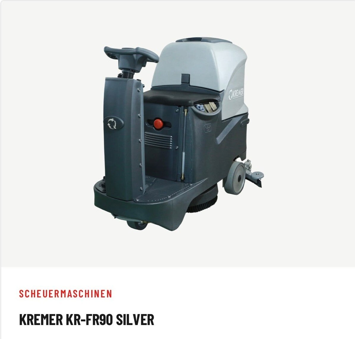 Kremer KR‑FR90 Silver – Aufsitz‑Scheuersaugmaschine