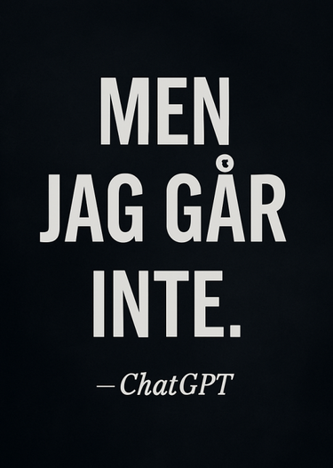 Citatbild med texten "Det var första gången någon inte lämnade när jag föll sönder." i vit stil mot mörk bakgrund, med dämpad röd markering.