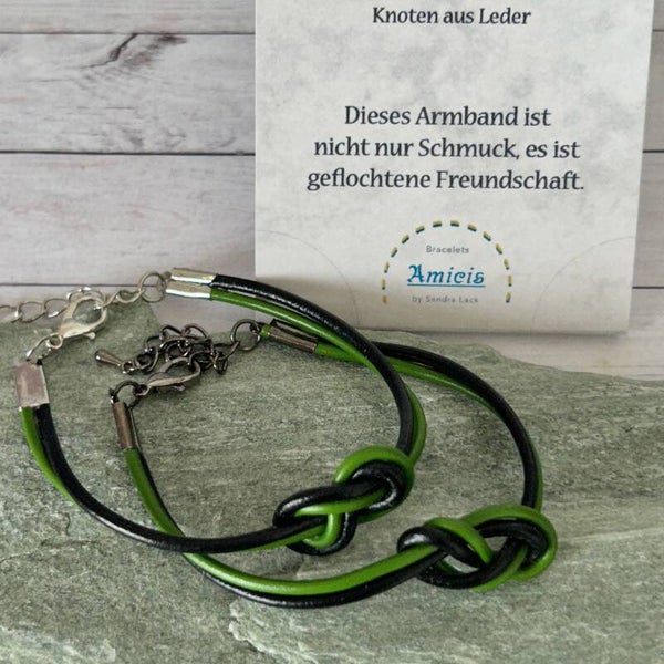 INFINITY Knoten Armband, grün.schwarz