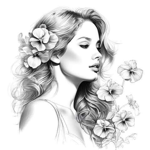 Femme à colorier