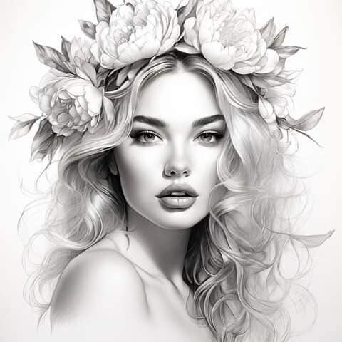 Femme à colorier