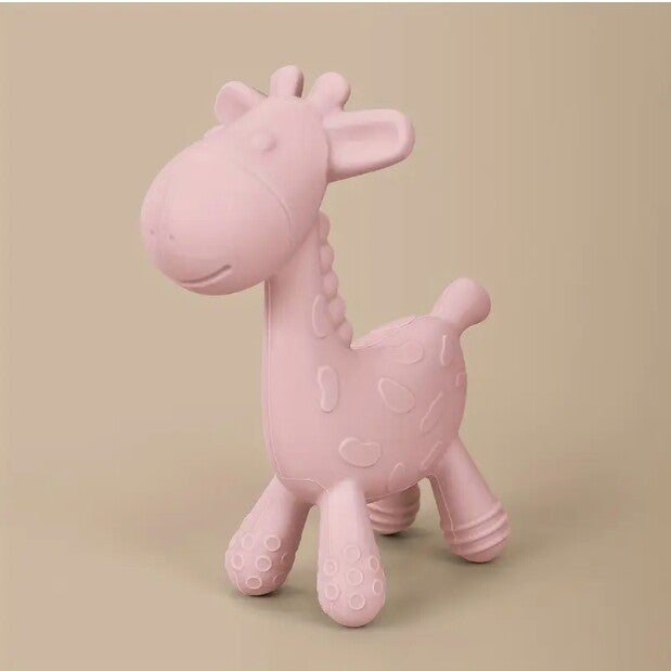 Bijt-figuurtje Giraf in roze.